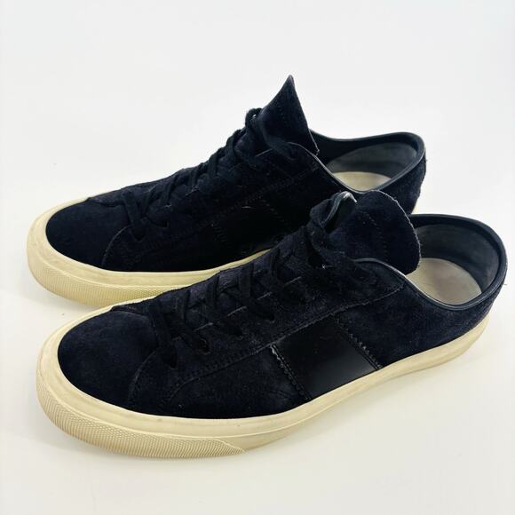 Tom Ford Cambridge Low-Top Sneakers In Suede Men Navy Blue Size 9.5 US Lace Up main image 5